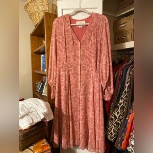 Gal Meets Glam Size 16 Pink Chiffon Tea Dress